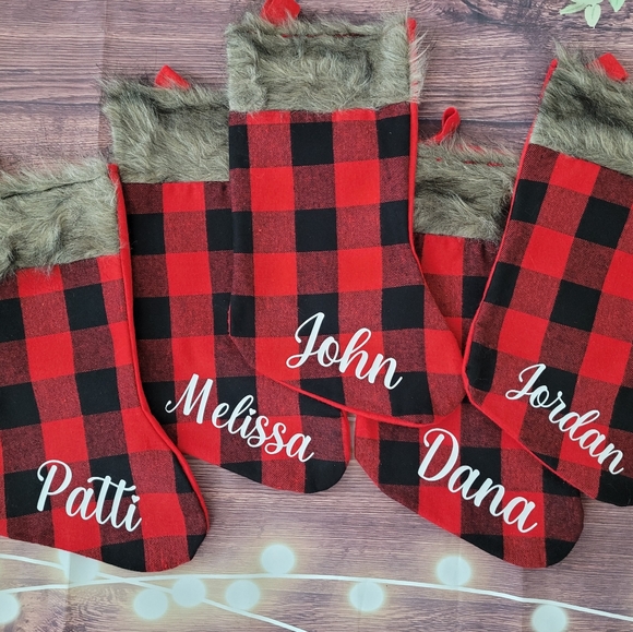 Personalized Buffalo Plaid Stockings | Christmas - Picture 3 of 3